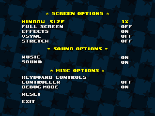 TEA C3 options screen 1